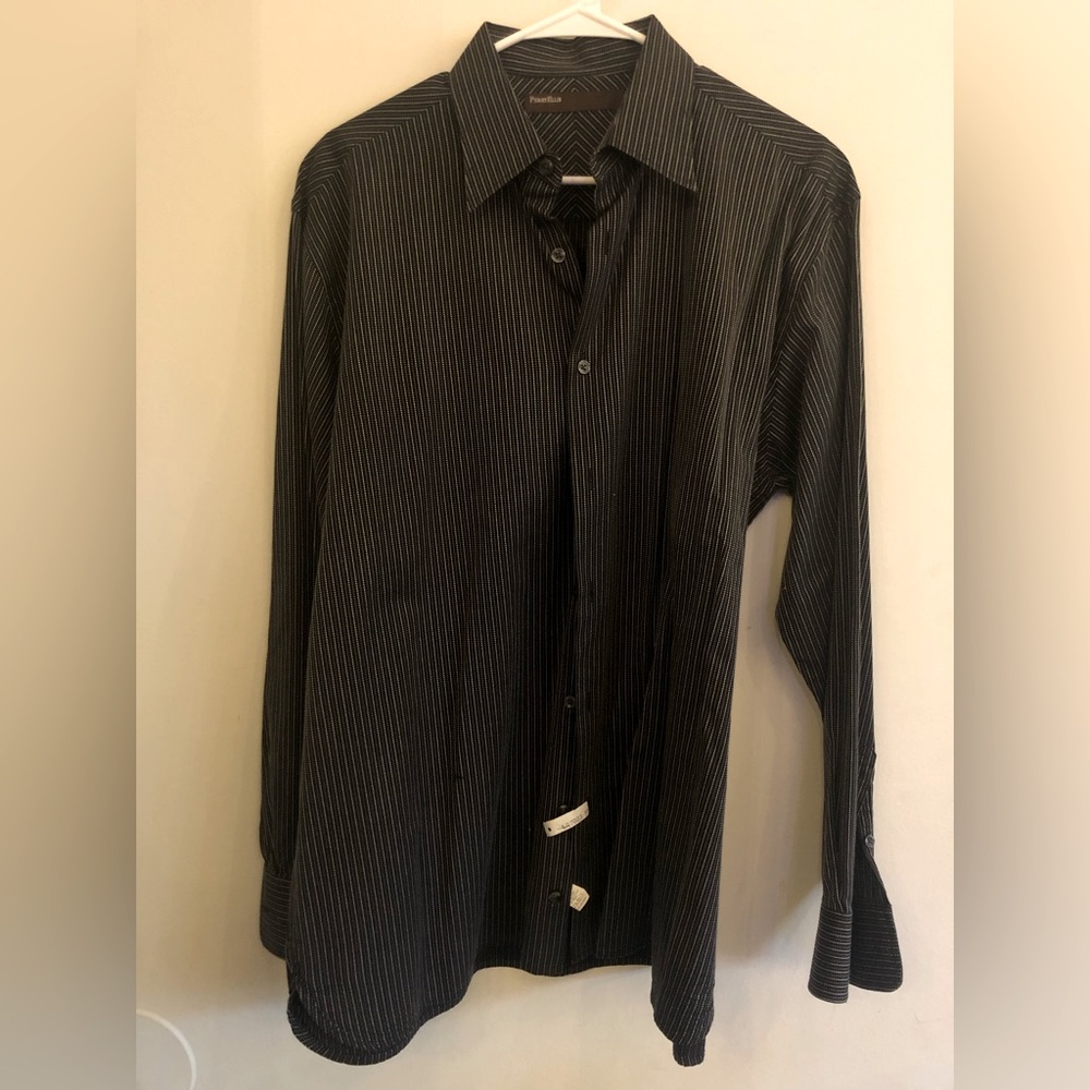 Men’s Long Sleeve Pinstripe Dress Shirt